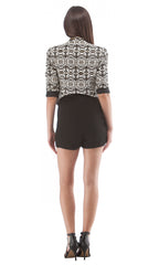 Crop Jacket With Beaded Trim