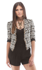 Crop Jacket With Beaded Trim