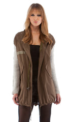 Army Jacket with Cableknit Sleeve