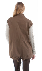 Army Jacket with Cableknit Sleeve