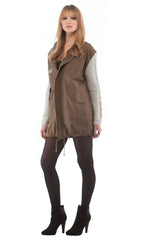 Army Jacket with Cableknit Sleeve