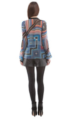 Bell Sleeve Blouse with Soutache