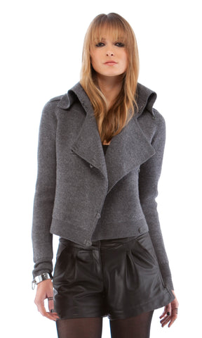 Boiled Wool Cropped Trench