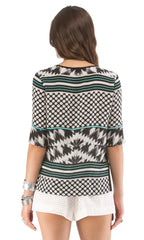 Contrast Placket Stripe Tee