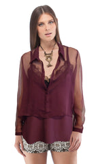 Cropped Blouse With Layered Lace Cami