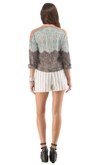 Cropped Long Sleeve Blouse