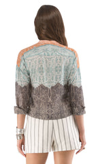 Cropped Long Sleeve Blouse