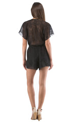 Cross Over Romper With Tassel Ties