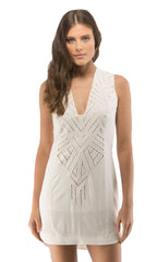 Cut-Out Embroidered Shift Dress