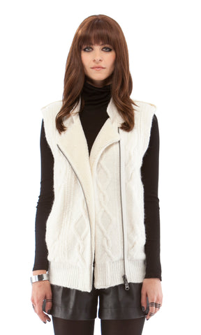 Drop Stitch Shearling Vest