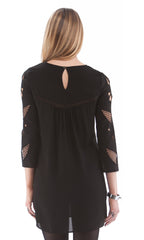 cut out embroidered shift dress