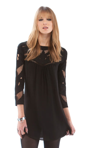 cut out embroidered shift dress