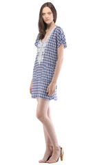 Embroidered Mini Caftan