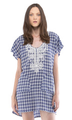 Embroidered Mini Caftan