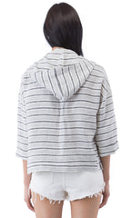 Embroidered Stripe Hoodie