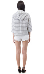 Embroidered Stripe Hoodie
