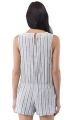 Embroidered Stripe Romper