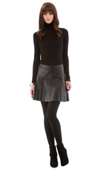 Faux Leather Pleated Mini