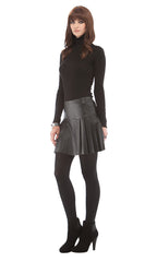 Faux Leather Pleated Mini
