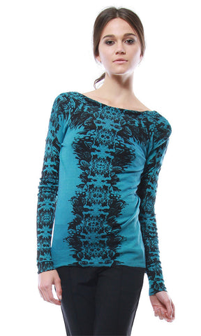 FEATHER PRINT PULLOVER
