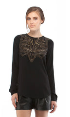 Heatstud Button Back Blouse