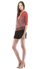 Coral Henley Blouse