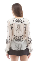 INSET BELL SLEEVE BLOUSE