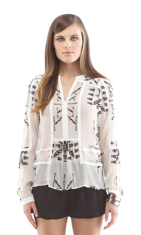 INSET BELL SLEEVE BLOUSE