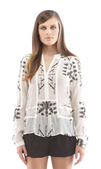 INSET BELL SLEEVE BLOUSE
