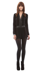 Leather Trim Romper