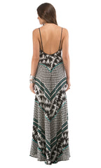 Lace Up Bias Stripe Maxi