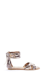 Laura Embroidered Snake Leather Gladiator Sandal