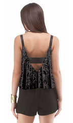 Leather Strap Cropped Cami