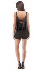 Leather Strap Cropped Cami