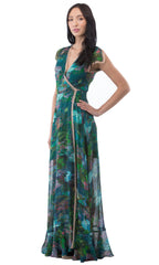 Tropical Maxi Wrap Dress