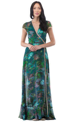Tropical Maxi Wrap Dress