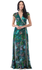 Tropical Maxi Wrap Dress
