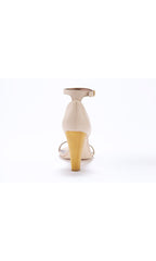 Mika Wood Heel Leather Strap Sandal