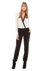 Notched Collar Jumpsuit