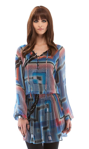 Silk Peasant Dress