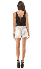 Pleated Stripe Shorts
