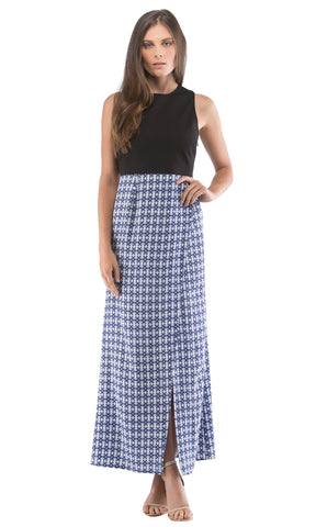 Ponte Contrast Maxi Dress