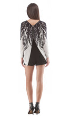 Printed Zip Back Sweater
