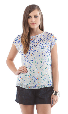 SHEER YOKE T-SHIRT