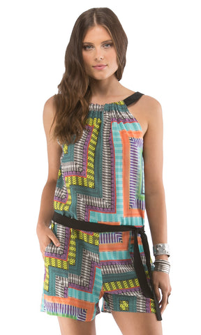 V Back Belted Romper