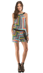 V Back Belted Romper
