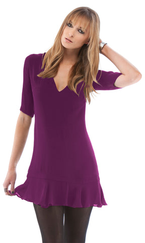 V Neck Flounce Mini