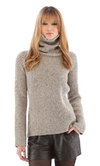 Zipper Back Turtleneck