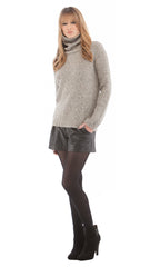 Zipper Back Turtleneck