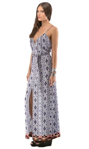 Zip Front Maxi Dress With Belt